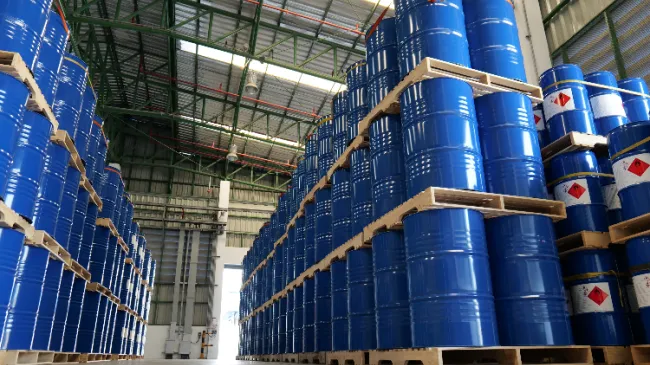 oil barrels in factory